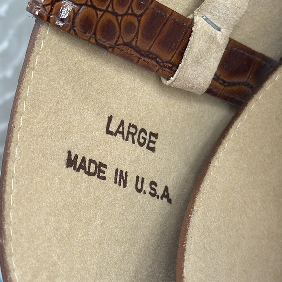 (H) EXPRESS Oversized vintage brown snake print genuine leather belt,made in USA - Picture 5 of 13